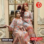 Digital Print Three - Piece Set - Dubai Silk & Butter Silk