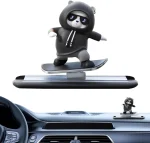 Bear Dashboard Decorations – Funny Skateboard Car Ornament - Image 2