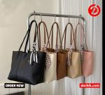 Elegant Peach Leather Tote Bag