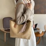 Elegant Peach Leather Tote Bag - Image 2