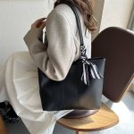 Elegant Peach Leather Tote Bag - Image 4