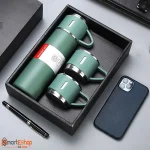 Stainless Steel Vacuum Flask Gift Set – 500ml Thermos & Cups - Image 3