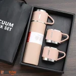Stainless Steel Vacuum Flask Gift Set – 500ml Thermos & Cups - Image 2
