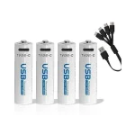 AiVR USB-C Rechargeable Batteries 4pc AA 2550 mWh - Image 2
