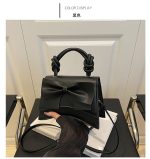 Bow-Style PU Leather Shoulder Bag - Image 5