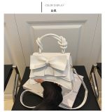 Bow-Style PU Leather Shoulder Bag - Image 6