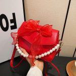 Lace & Pearl Bowknot Crossbody Bag - Image 5