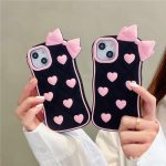 Bow Heart Apple 17Promax Mobile Phone Case Iphone16Pro Women's 12 Silicone 11Promax Soft