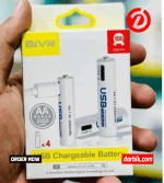 AiVR USB-C Rechargeable Batteries 4pc AA 2550 mWh