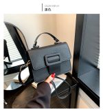 Structured Mini Square Shoulder Bag | Buckle Decor & Detachable Sling Strap - Image 5