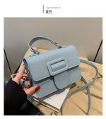 Structured Mini Square Shoulder Bag | Buckle Decor & Detachable Sling Strap - Image 7