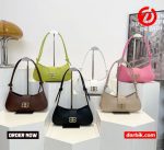 crescent-shaped PU leather shoulder bag