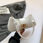 crescent-shaped PU leather shoulder bag - Image 3