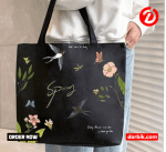 Spring Floral & Butterfly Tote Bag