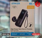 Anker Laptop Power Bank (25K, 165W, Built-In and Retractable Cables)
