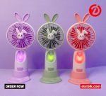 rechargeable mini handheld fan featuring a cute rabbit design