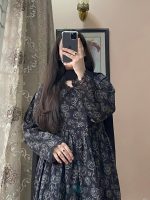 3-Piece Premium Cotton Printed Dress with Plazo Ready To Wear-Black - Image 2