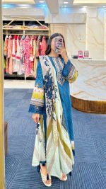 Ocean Blue Digital Printed 3-Piece