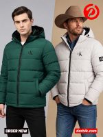 CK Insulated Padding Export Jacket{Colour-Green+Silver} - 1143