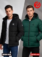CK Insulated Padding Export Jacket(Colour-Black+Green) - 1141