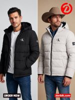 CK Insulated Padding Export Jacket(Colour-Black+Silver) - 1147