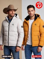 CK Insulated Padding Export Jacket(Colour-Silver+Mastard Orange) - 1149