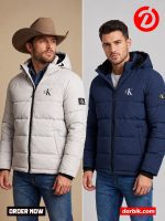 CK Insulated Padding Export Jacket(Colour-Silver+Nevy) - 1148
