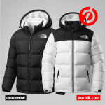 TNF 700 Series Premium Insulated Jacket. ( COLOUR – BLACK + WHITE )