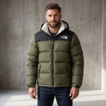 TNF 700 Series Premium Insulated Jacket. ( COLOUR – WHITE + OLIVE ) - Image 3